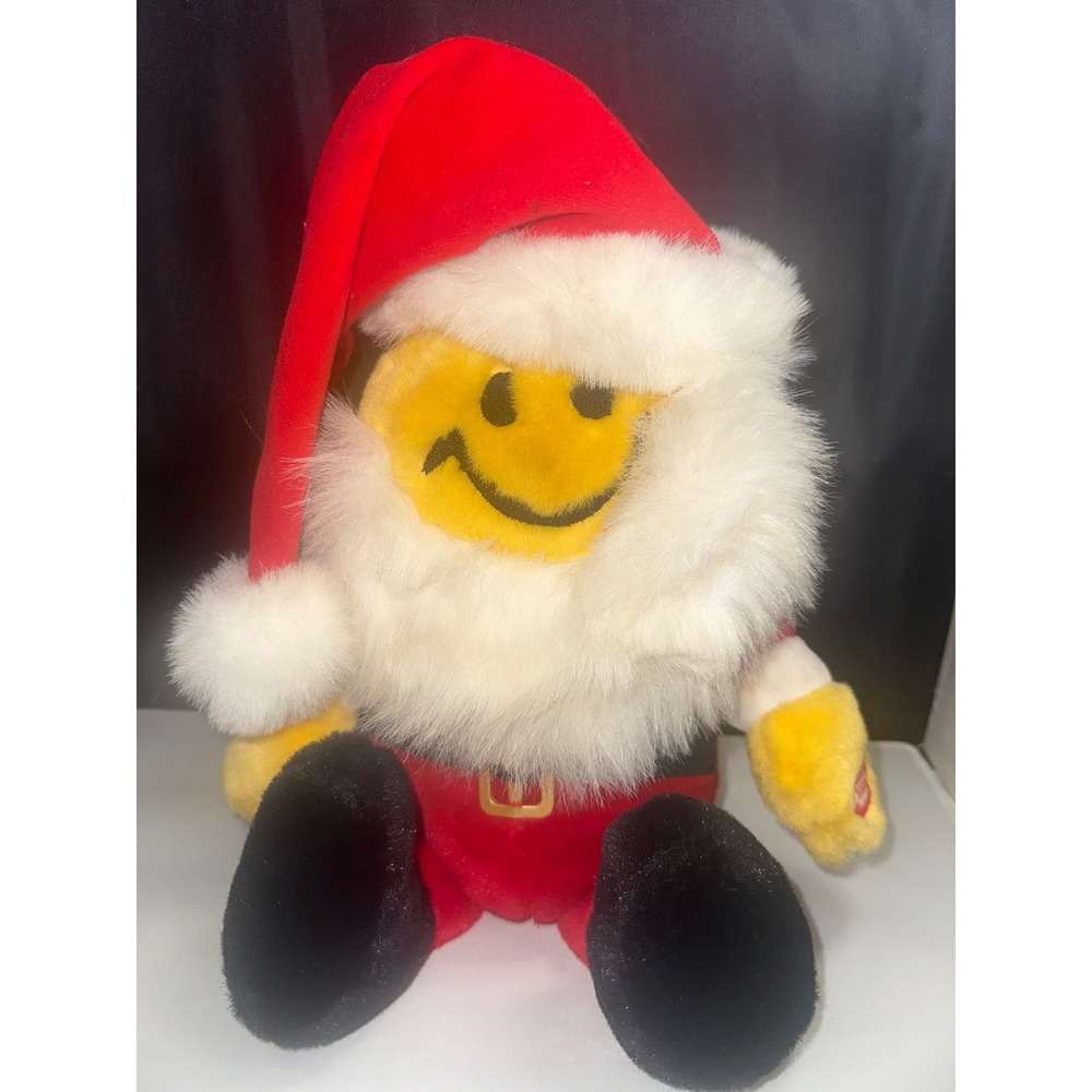 Vintage Singing Plush Smiley Face Tickle Wiggle Santa Clause is Coming to Town